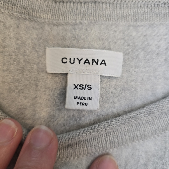 Cuyana Gray 100% Baby Alpaca Top Size XS/S Oversized Roll Edge Peru Lagenlook - Picture 10 of 13